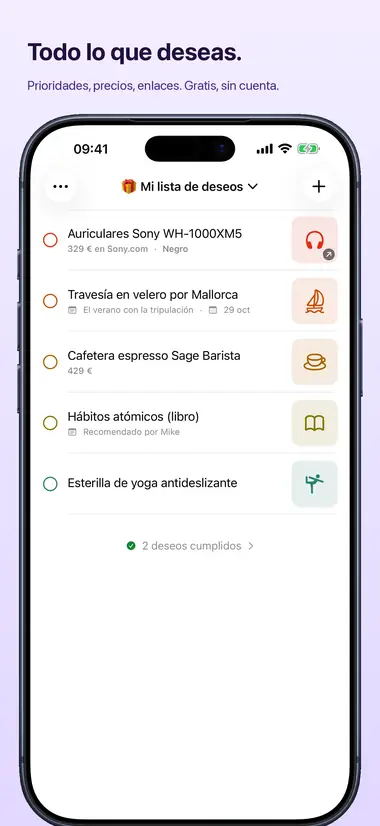 Todo lo que deseas. Prioridades, precios, enlaces. Gratis, sin cuenta.