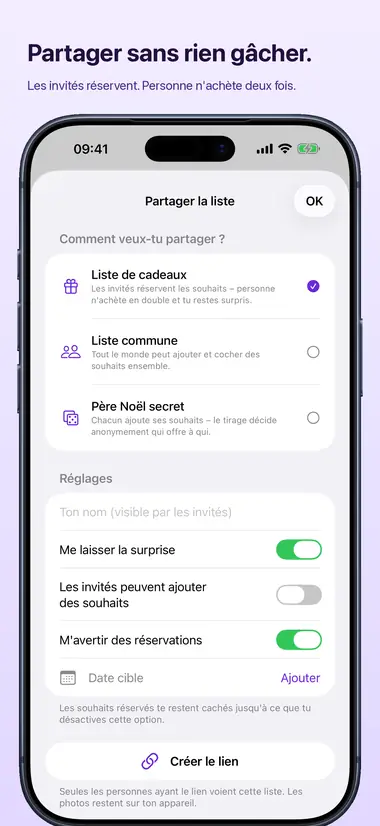 Partager sans rien gâcher. Les invités réservent. Personne n'achète deux fois.